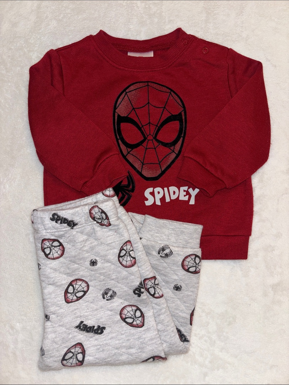 Red Spidey Kids matching Set - Spider Mask Graphic spider man 6-12 months